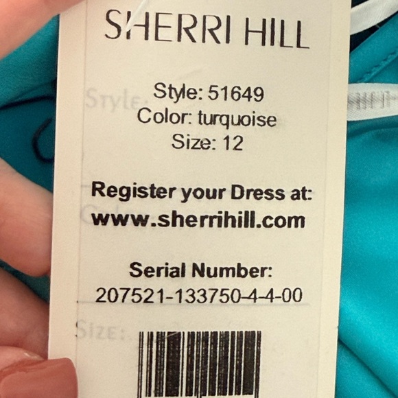 Sherri Hill Turquoise Strapless Gown - Picture 3 of 3